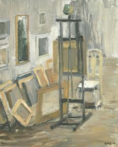 FAHLE Gustaf Adolf 1906-1989,a view of an artist's studio,1961,John Nicholson GB 2022-10-05