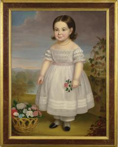 FAIRFIELD Hannah,PORTRAIT OF A LITTLE GIRL IN WHITE DRESS WITH BASK,1845,Sotheby's 2012-01-20