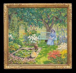 FAIRFIELD PERRY clara 1870-1941,The Summer Garden,New Orleans Auction US 2012-12-01