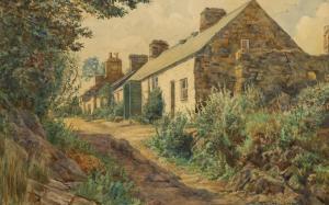 FAIRHURST Enoch 1874-1945,Terrace of rural stone cottages,Capes Dunn GB 2021-09-21