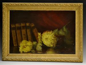 FAIRLEY A M,Flowers and books,1900,Bamfords Auctioneers and Valuers GB 2016-07-20