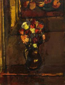 FAISTAUER Anton 1887-1930,Blumen in Henkelkrug vor Bild,1915,im Kinsky Auktionshaus AT 2023-11-27