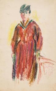FAISTAUER Anton 1887-1930,Dame im roten Kleid,1918,im Kinsky Auktionshaus AT 2023-11-27