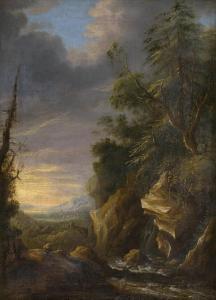 FAISTENBERGER Anton 1663-1708,Waldige Felsschlucht mit Wildbach,Galerie Bassenge DE 2023-11-30