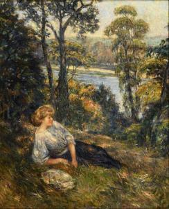 FAIVRE Abel Jules 1867-1945,Junge Frau in Landschaft,Wendl DE 2023-10-25