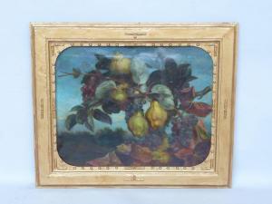FAIVRE Emile,Composition aux poires et aux raisins,1843,Auxerre Enchères FR 2013-06-16