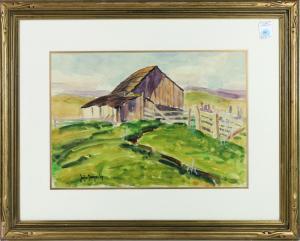FAIVRE Justin 1902-1980,Barn in desolate landscape,1947,Clars Auction Gallery US 2019-04-13