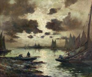 FALCINELLI Marcel 1900-1980,Clair de lune sur le port,EVE FR 2014-12-05