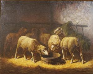 FALCINELLI Marcel 1900-1980,Moutons s'abreuvant,Ruellan FR 2022-07-23