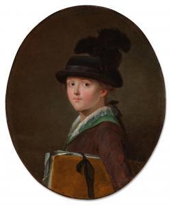 FALCONET Pierre Étienne,Portrait of a young boy with a drawings portfolio,Sotheby's 2023-01-27