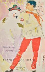 FALK Hans Albert 1918-2002,After skiing pleasure Berner Oberland,Dobiaschofsky CH 2023-11-08