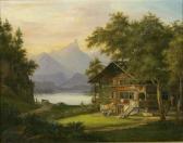 FALKEISEN Johann Jakob,Schweizer Gebirgslandschaft mit See und Chalet.,Karl & Faber 2008-05-28