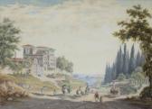 FALKEISEN Johann Jakob 1804-1883,Vista de una casa sobre un paisaje,Alcala ES 2021-12-23