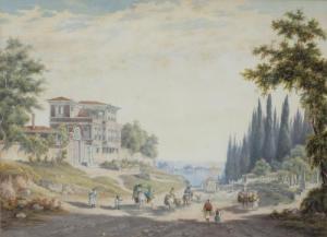 FALKEISEN Johann Jakob 1804-1883,Vista de una casa sobre un paisaje,Alcala ES 2021-12-23