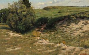 FALKENBERG Georg Richard 1850-1935,Green landscape scenery with coast,Bruun Rasmussen DK 2021-12-20