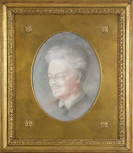 FALKNER FANNY 1891-1963,Porträtt av August Strindberg,1911,Stockholms Auktionsverket SE 2012-06-12