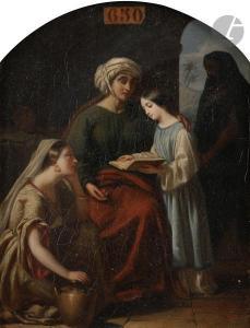 FANELLI SEMAH Louis Joseph 1804-1875,L\’Education de la Vierge,1844,Ader FR 2021-05-04