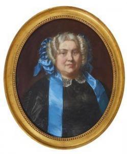 FANTIN LATOUR Theodore 1805-1872,Portrait de dame au ruban bleu,1860,Mercier & Cie FR 2021-10-03