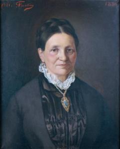 FANTINI Philippe 1900-1900,Portrait de femme au col en dentelle,1880,Pillon FR 2011-05-29