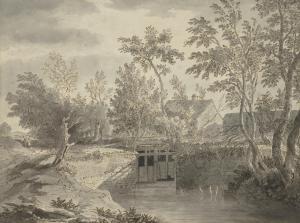 FARINGTON Joseph 1747-1821,A mill pond with cottages beyond,Christie's GB 2023-07-04