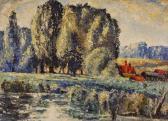 FARMER E 1900-1900,Impressionist river landscape,1962,Burstow and Hewett GB 2009-09-23