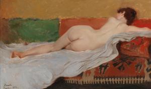FARNETI Stefano 1855-1926,Rear View of a Female Nude,1886,Palais Dorotheum AT 2019-06-24