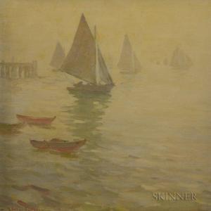 FARNUM Herbert Cyrus 1866-1925,Sailboats in Fog,Skinner US 2017-11-17
