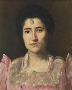 FARRE Henri 1871-1934,Portrait of a woman, head and shoulders, wearing p,1896,Rosebery's 2022-11-16