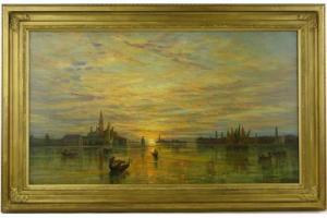 FARRER Thomas Charles 1839-1891,Busy sunset scene in the lagoon Venice,Burstow and Hewett 2015-11-18