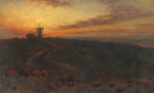 FARRER Thomas Charles 1839-1891,Sunset on the Surrey Hills,Rosebery's GB 2017-12-06