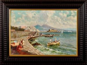 FASANOTTI Gaetano 1831-1882,Neapel mit Blick auf den Vesuv,Dobiaschofsky CH 2023-11-08