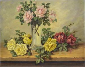 Fasciotti Giovanni 1883-1961,Still Life Roses in a Glass Vase,5th Avenue Auctioneers ZA 2023-04-16