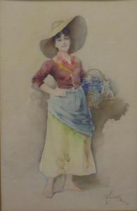 Fasoli 1900-1900,Jeune femme au panier de fleurs,Boisgirard - Antonini FR 2014-03-29