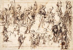FASOLO Giovan Antonio 1530-1572,Sheet of figure studies,Sotheby's GB 2020-12-04