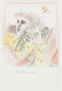 FASSIANOS Alekos 1935-2022,Femme au foulard vert,Digard FR 2024-02-20