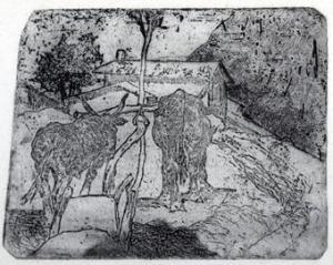 FATTORI Giovanni 1825-1908,Paesaggio con bovi e aratro,Galleria Pace IT 2017-03-02