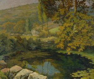 FAUCONNIER Emile Eugene 1857-1920,Paesaggio con laghetto,Galleria Pananti Casa d'Aste IT 2015-02-14