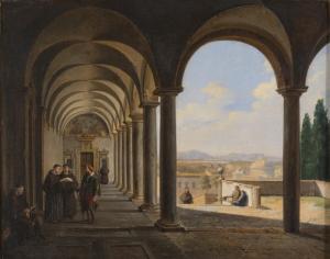 FAURE Louis 1786-1879,Veduta di Castel Sant'Angelo dal Convento dei Cappuccini,Babuino IT 2018-04-17