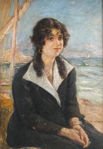 FAUST Joseph 1868-1934,Portrait de jeune femme,Ruellan FR 2023-07-22