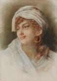 FAUSTINI F 1900-1900,giovane donna con turbante ed orecchini,Trionfante IT 2016-03-12