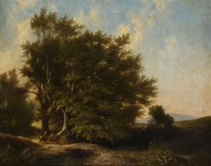 FAUSTNER Leonhard 1815-1884,Landschaft mit Staffage,1868,Wendl DE 2021-03-06