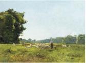 FAUVEL Georges Henri 1890,A shepherdess with her flock in a summer meadow,Christie's GB 2002-01-17