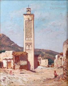 FAUVEL Hippolyte 1835,Au pied du minaret de Nedroma, Algérie,Gros-Delettrez FR 2018-11-28