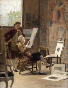 FAUVELET Jean Baptiste 1819-1883,Besuch beim Kunsthändler,1876,Nagel DE 2019-02-27