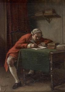 FAUVELET Jean Baptiste 1819-1883,Homme écrivant une lettre à son bureau,Tajan FR 2011-06-22