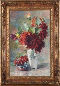 FAUX FROIDURE Eugénie 1886-1942,Vase de dahlias,Conan-Auclair FR 2022-12-17