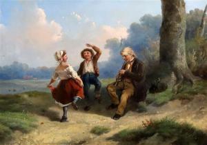 FAVELLE Robert 1820-1886,Dancing Lesson' & 'First Presented,1863,Gorringes GB 2020-09-01