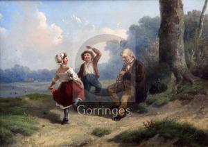 FAVELLE Robert 1820-1886,The dancing lesson and Children playing with chick,Gorringes GB 2018-12-04