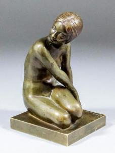 FAVIA Roger 1900-1900,Seated bronze figure of a young naked female,Canterbury Auction GB 2017-06-06