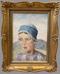 FAVIER PIERRE 1899-1969,Portrait de jeune auvergnate,1934,Conan-Auclair FR 2021-11-06